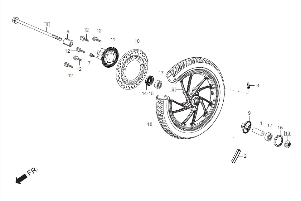 F-7-ABS FRONT WHEEL diagram showing 45251-KRY-971