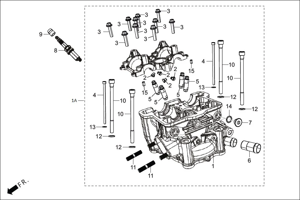 E-1A CYLN. &amp; CYLN HEAD (CYLINDER HEAD)