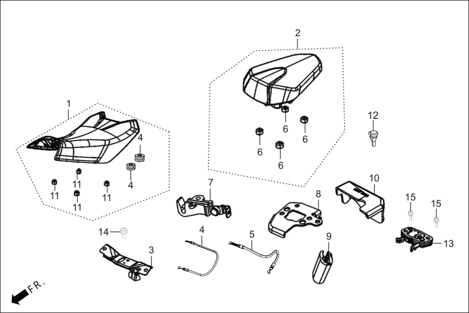F-12A SEAT ASSY. assembly diagram for Hero XTREME 250R(Mar., 2025)
