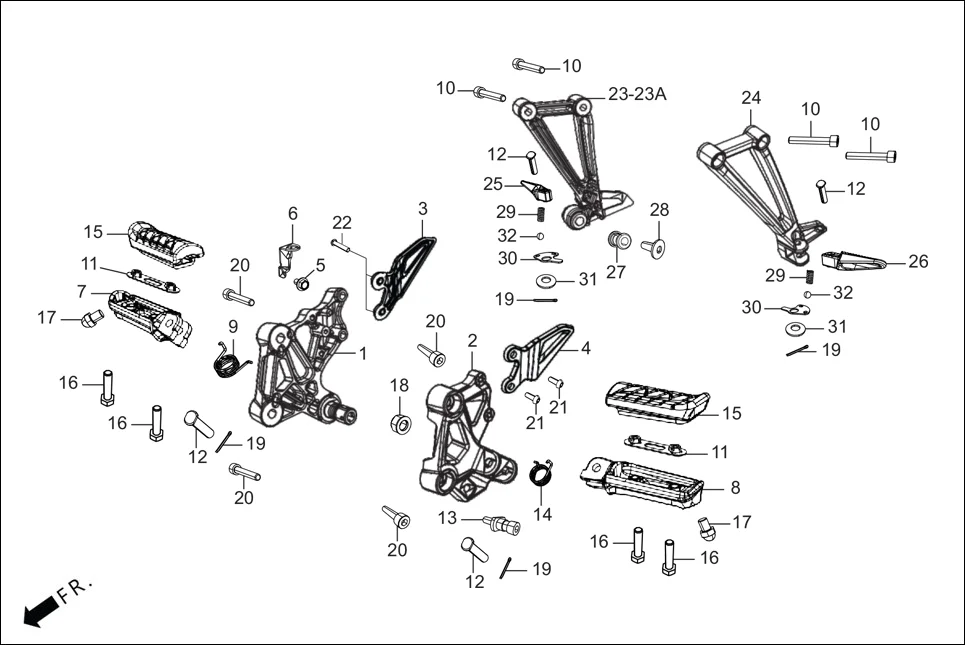 F-17 STEP PILLION assembly diagram for Hero XTREME 250R(Mar., 2025)