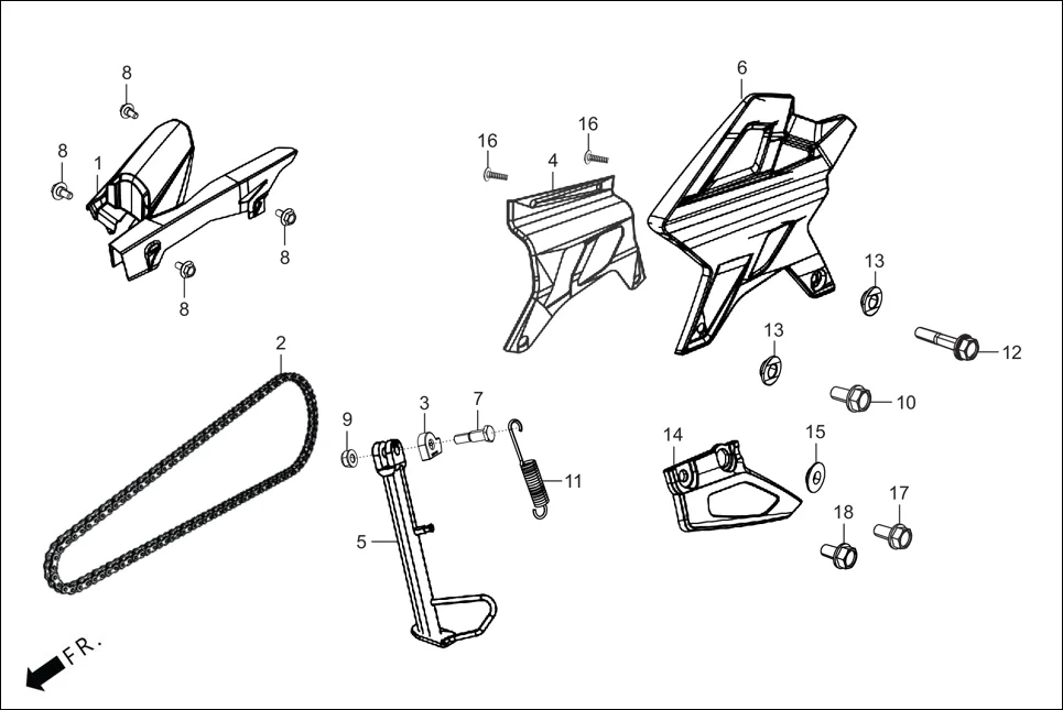 F-19A CHAIN CASE &amp; STAND diagram showing 40530-RAA-002