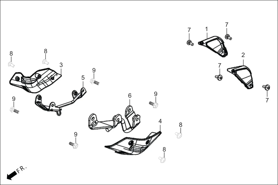 F-1A-II FAIRING (FR. VISOR/COVERS) assembly diagram for Hero XTREME 250R(Mar., 2025)