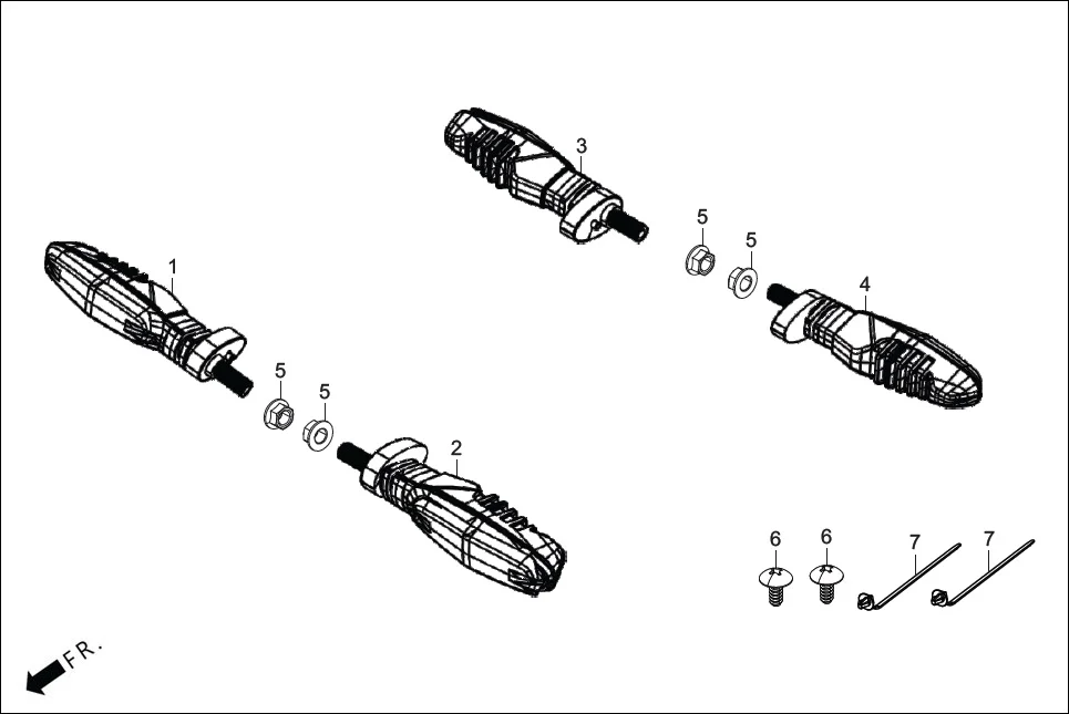 F-22 FR./RR. WINKERS assembly diagram for Hero XTREME 250R(Mar., 2025)