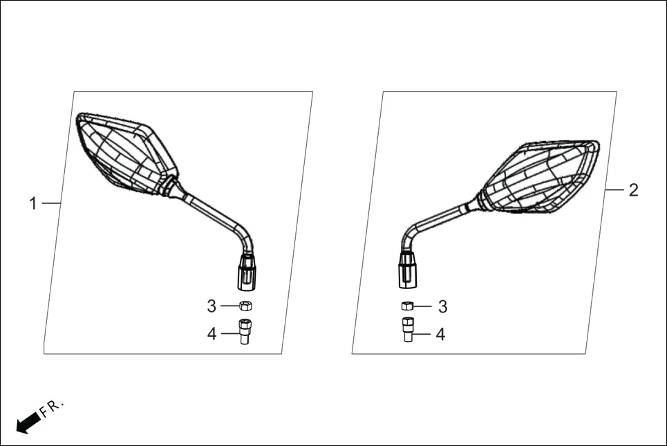 F-3A MIRROR ASSY. assembly diagram for Hero XTREME 250R(Mar., 2025)