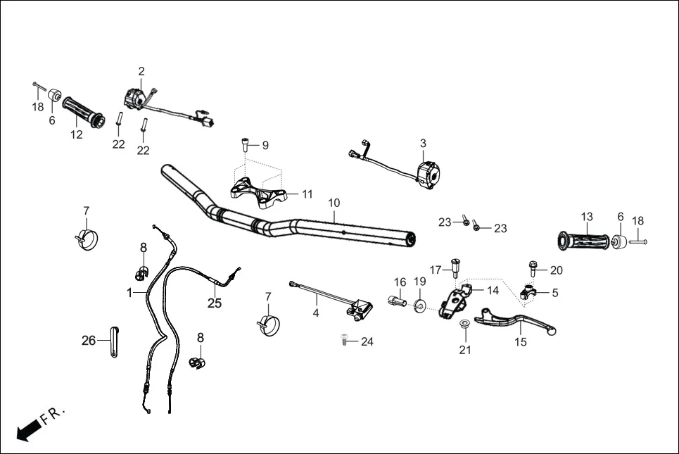 F-3 CHANDLE &amp; HNDL COVER assembly diagram for Hero XTREME 250R(Mar., 2025)
