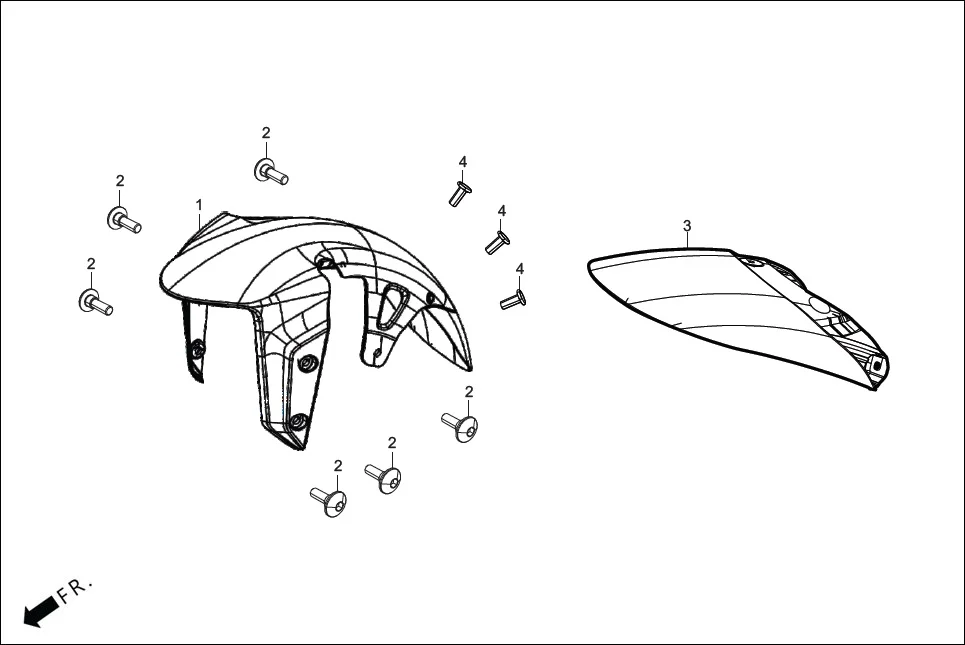 F-6 FRONT FENDER assembly diagram for Hero XTREME 250R(Mar., 2025)