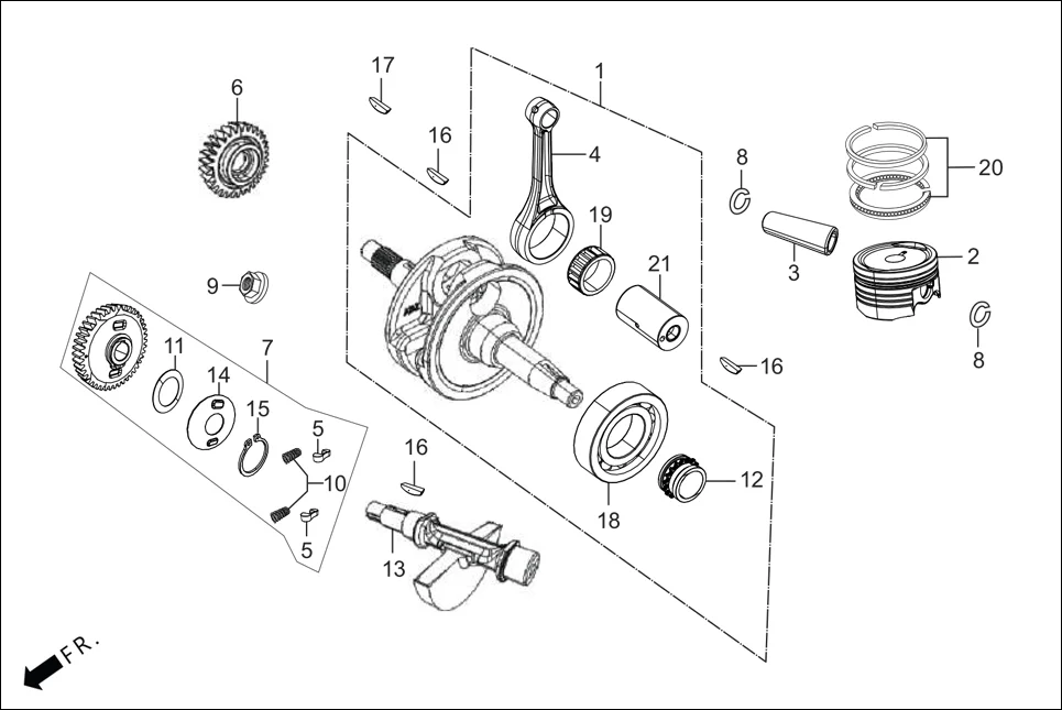 E-7 CRANK SHAFT(CRANK SHAFT / PISTON)