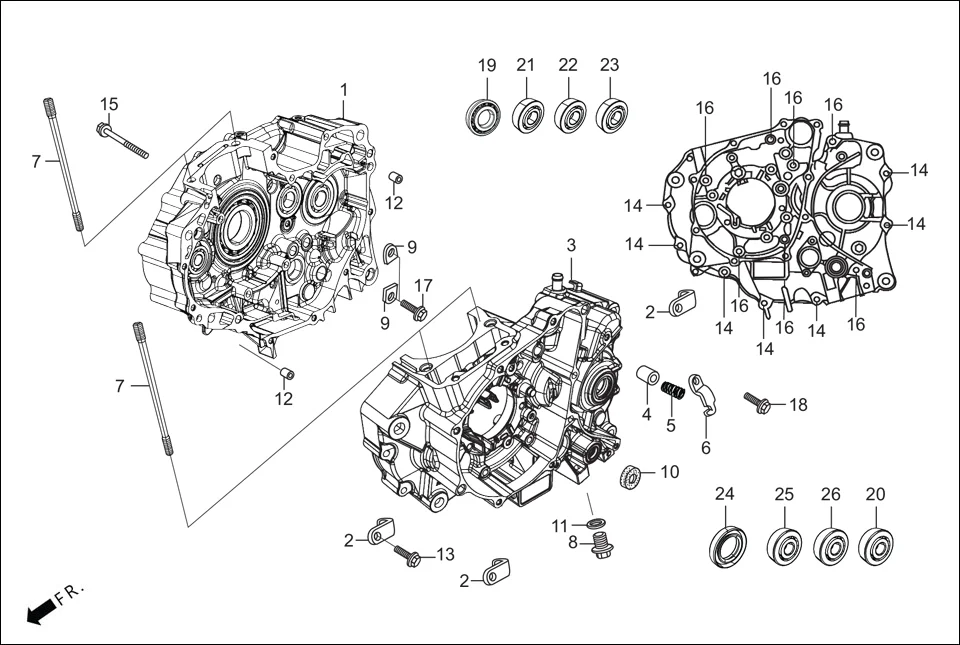 E-3B CRANK CASE & COVER (CRANK CASE)