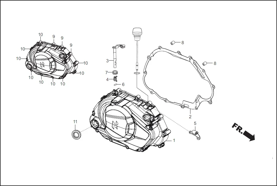 E-3 CRANK CASE & COVER(RIGHT CRANK CASE COVER)
