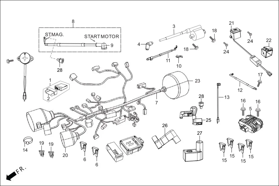 F-24-WO-CONNECT ELECTRICALS(WIRE HARNESS/START CABLES) diagram showing 96001-06016-00