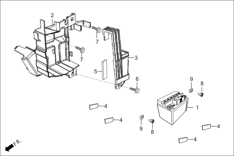 F-24B-CONNECT BATTERY ASSY. assembly diagram for Hero XTREME 160R (April,2023)