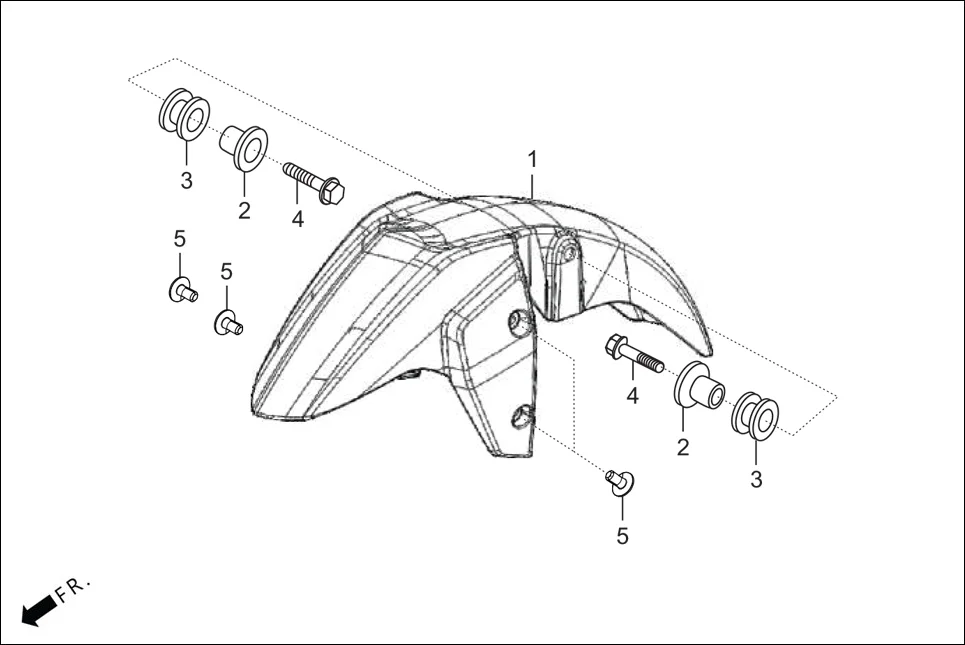 F-5-CONNECT FRONT FENDER diagram showing 61105-KTC-900