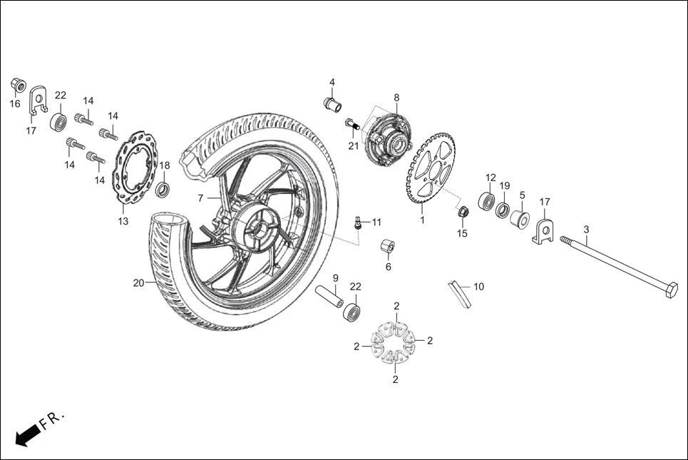 F-9-DISC RR WHEEL /FLANGE ASSY. DRIVEN(DISC) diagram showing 90304-KCS-920