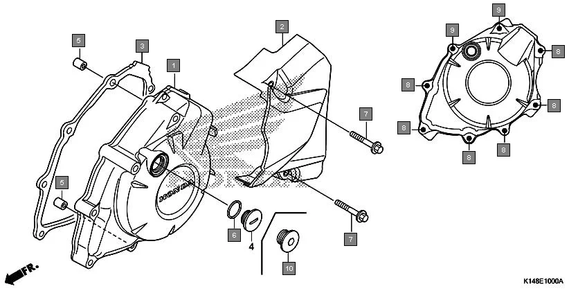 E-10 LEFT CRANKCASE COVER