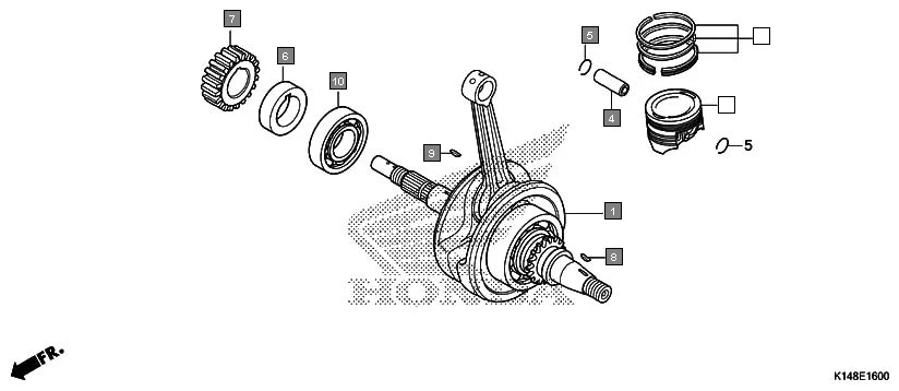 E-16 CRANKSHAFT/PISTON