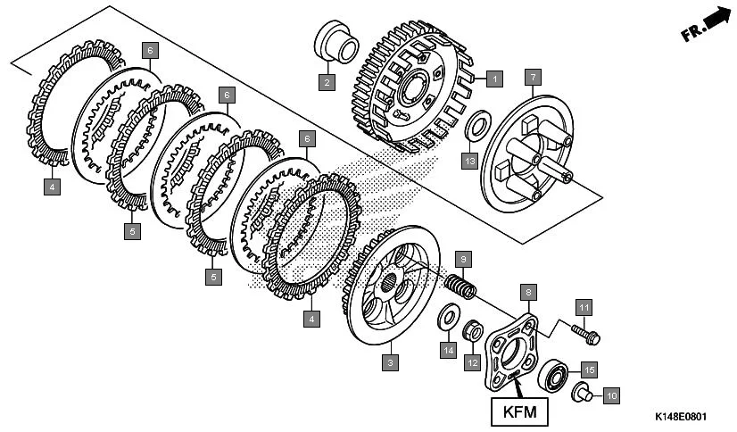 E-8-1 CLUTCH(CB110E/ME/AMF)(F.C.C.)