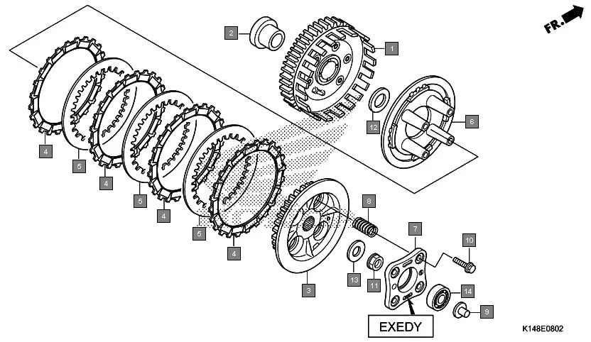 E-8-2 CLUTCH(CB110E/ME/AMF)(EXEDY)