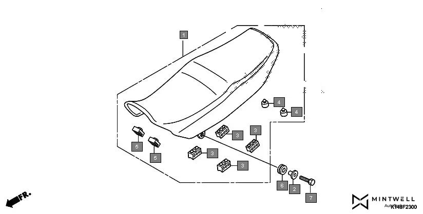 F-23 SEAT assembly diagram for HONDA Dream Yuga CB110AMF