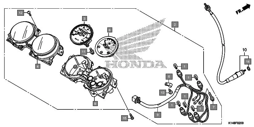 F-2 METER assembly diagram for HONDA Dream Yuga CB110AMH
