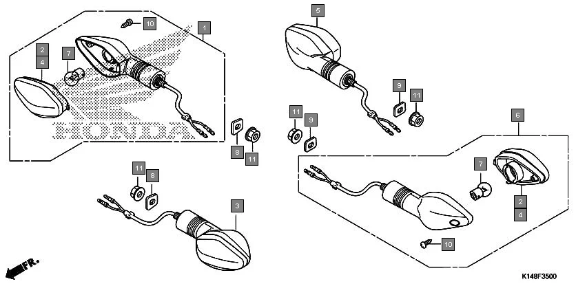 F-35 WINKER assembly diagram for HONDA Dream Yuga CB110ME