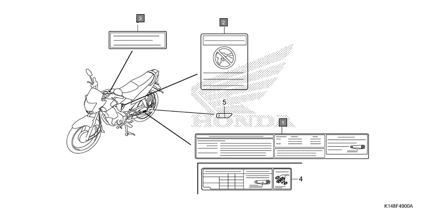 F-49 CAUTION LABEL diagram showing 87560-MZ0-670