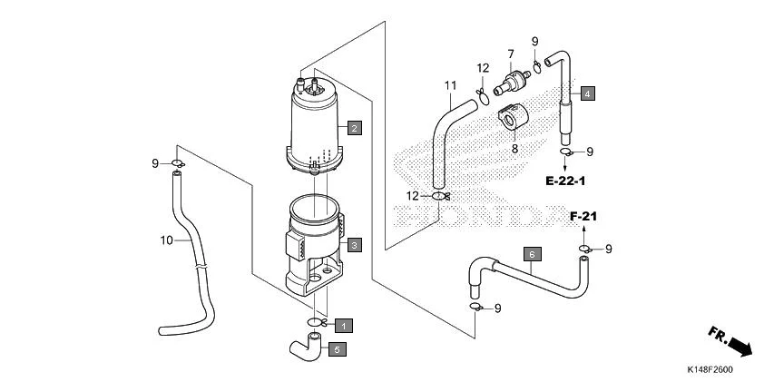 F-26 CANISTER assembly diagram for HONDA Dream Yuga CB110AMH