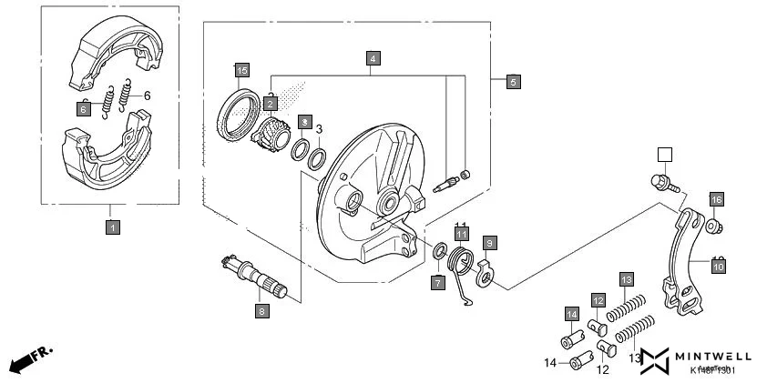 F-13-1 FRONT BRAKE PANEL(CBS) diagram showing 06430-KVT-D10