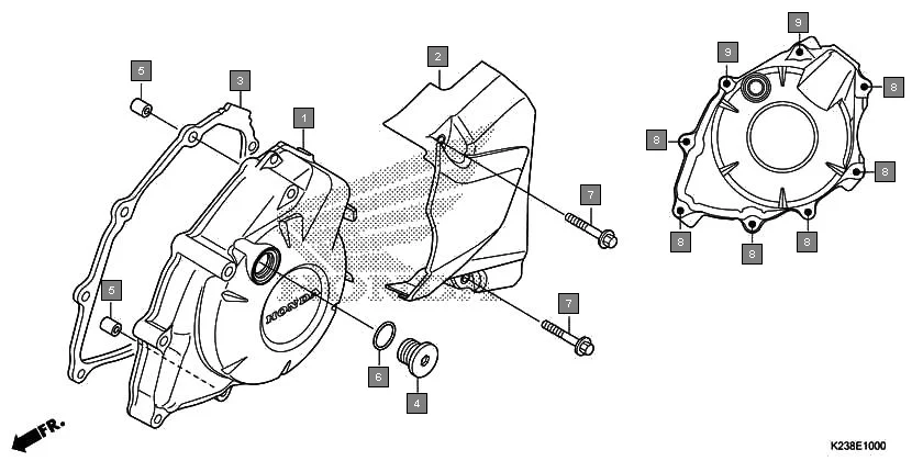E-10 LEFT CRANKCASE COVER