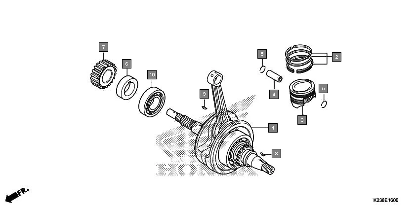 E-16 CRANKSHAFT/PISTON