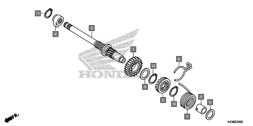 E-20 KICK STARTER SPINDLE