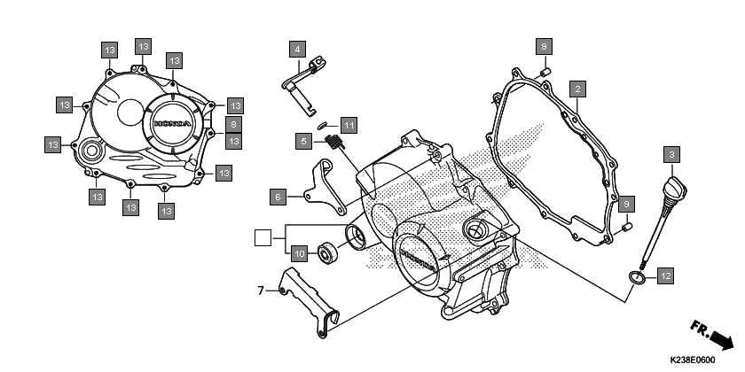 E-6 RIGHT CRANKCASE COVER