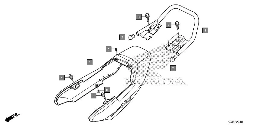 F-23-10 REAR COWL assembly diagram for HONDA CD 110 Dream CB110C2MG