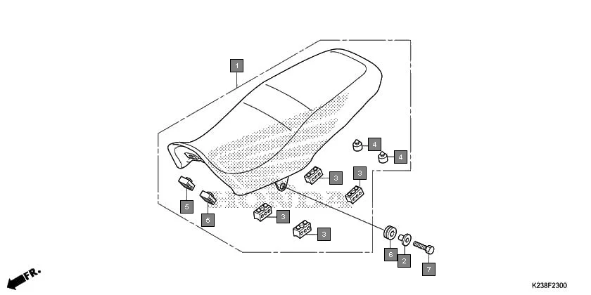 F-23 SEAT assembly diagram for HONDA CD 110 Dream CB110C2MG