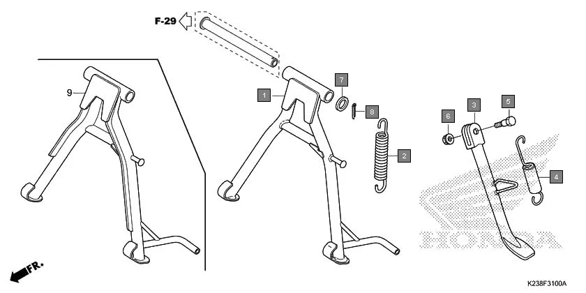 F-31 STAND assembly diagram for HONDA CD 110 Dream CB110C2MG