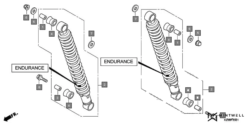 F-33-1 REAR CUSHION(ENDURANCE) assembly diagram for HONDA CD 110 Dream CB110C2G