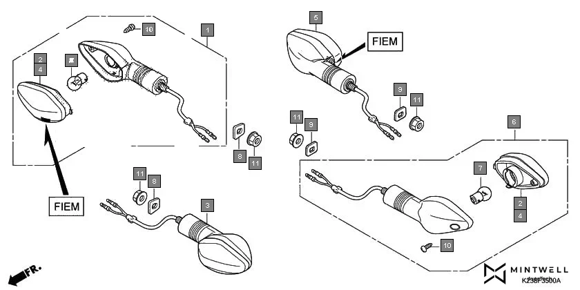 F-35 WINKER(FIEM) assembly diagram for HONDA CD 110 Dream CB110C2G