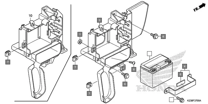 F-37 BATTERY assembly diagram for HONDA CD 110 Dream CB110C2G