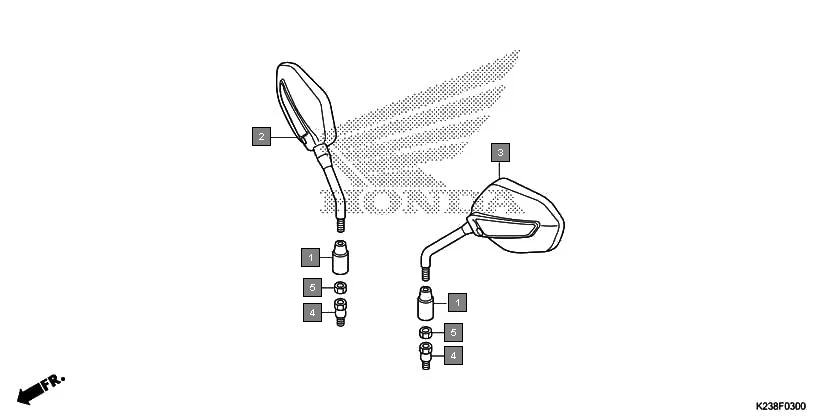 F-3 MIRROR assembly diagram for HONDA CD 110 Dream CB110C2G