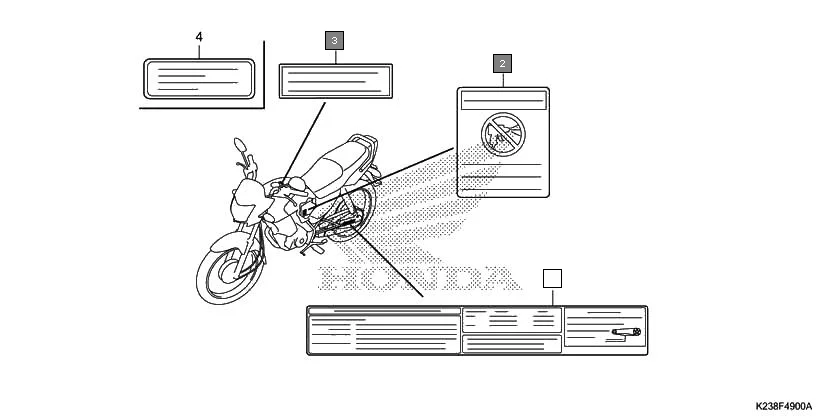 F-49 CAUTION LABEL assembly diagram for HONDA CD 110 Dream CB110C2G