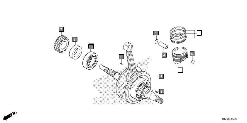 E-16 CRANKSHAFT/PISTON