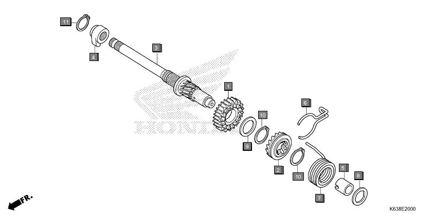 E-20 KICK STARTER SPINDLE