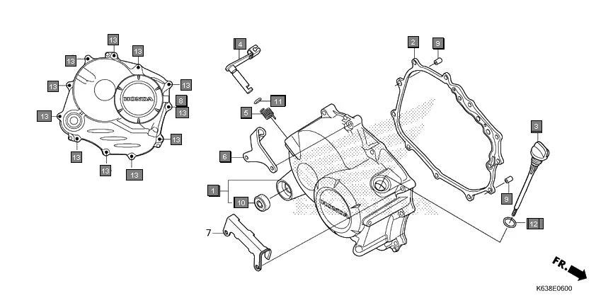 E-6 RIGHT CRANKCASE COVER
