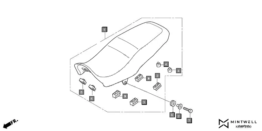 F-23 SEAT assembly diagram for HONDA CD 110 Dream CB110C2K
