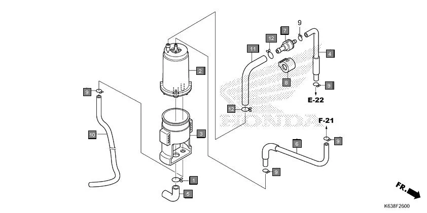 F-26 CANISTER assembly diagram for HONDA CD 110 Dream CB110C2K