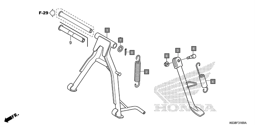 F-31 STAND assembly diagram for HONDA CD 110 Dream CB110C2K
