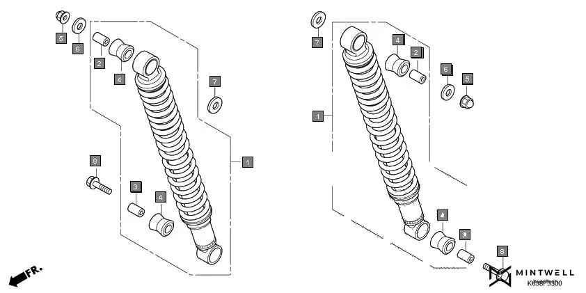 F-33 REAR CUSHION assembly diagram for HONDA CD 110 Dream CB110C2H