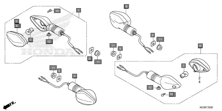 F-35 WINKER assembly diagram for HONDA CD 110 Dream CB110C2K