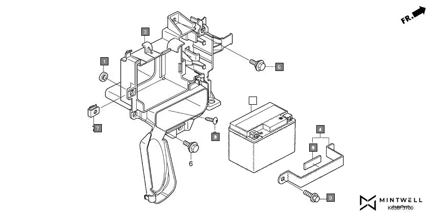 F-37 BATTERY assembly diagram for HONDA CD 110 Dream CB110C2K