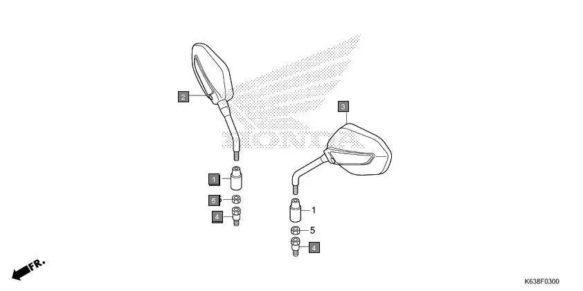 F-3 MIRROR assembly diagram for HONDA CD 110 Dream CB110C2K