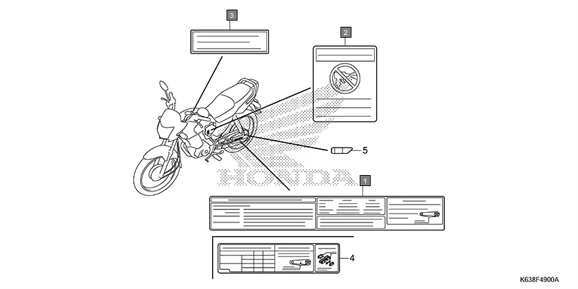 F-49 CAUTION LABEL assembly diagram for HONDA CD 110 Dream CB110C2H